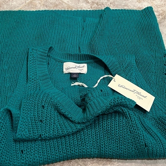 NWT Universal Thread Envelope Sweater Tank Top Green Knit Small Crew Neck - Picture 7 of 9
